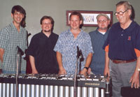 Mike Nellas, Tim Brickner, Kevin Hart,Jeff Magby, & Donnie Heitler at CD release party at the Iron Post in Urbana